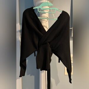 Black Wrap Sweater